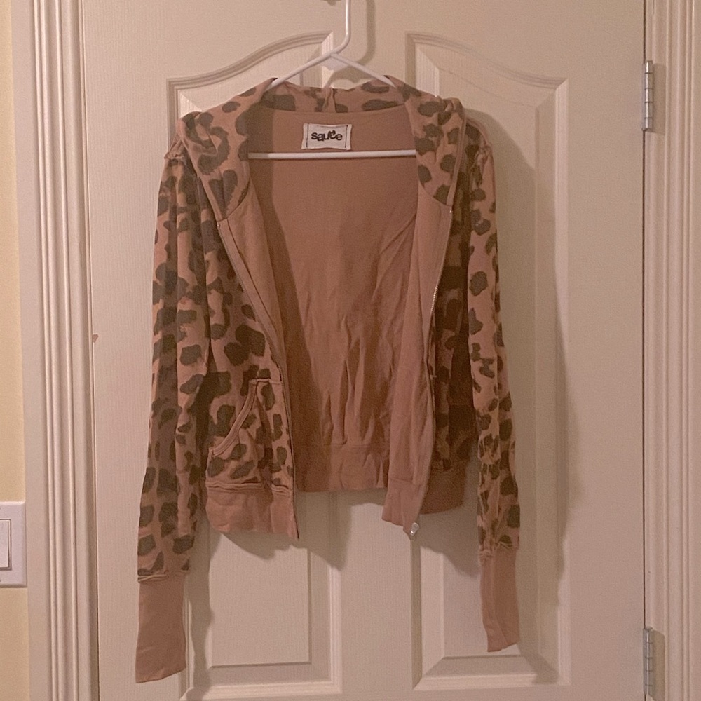 Leopard Zippered Hoodie